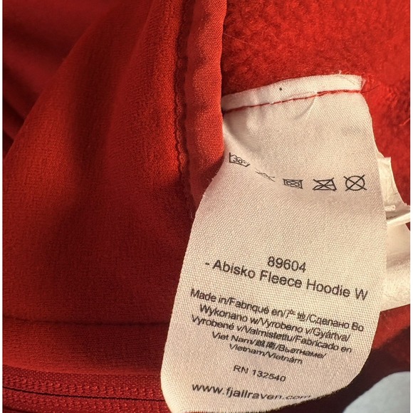 Fjallraven‎ Abisko Fleece Hoodie Womens Sz XS Red Full Zip Pockets Stretch - Picture 7 of 10